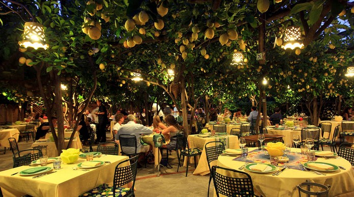 capri restaurant under lemon trees