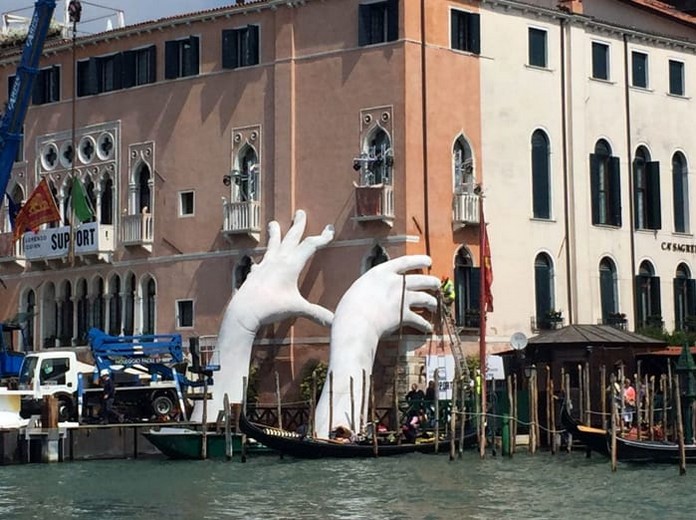 The Giant Hands of Venice, Italy