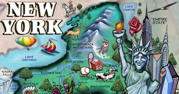 Map of NEW YORK with major Sights + Places