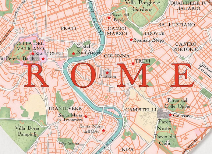 A Map Of Rome 1199