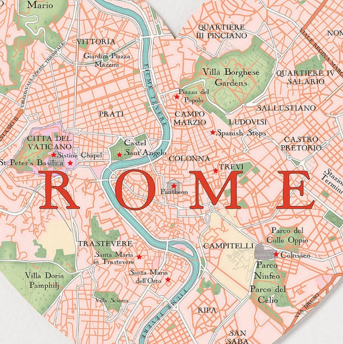 Map Of Rome With Major Places Sights