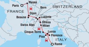 A Trip from Rome to Paris