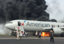 American Airlines Boeing-737 Airplane Catches Fire at Denver Airport