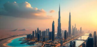 Dubai skyline and city center in 2025 with updated tourist safety guide