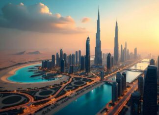 Dubai skyline and city center in 2025 with updated tourist safety guide