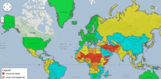 Global Tourist Safety Index 2025 world map showing international travel safety rankings and city risk levels
