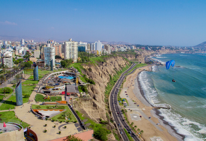 Lima Peru coastline and safest tourist districts in 2025 including Miraflores and Barranco