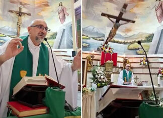 Horrific moment Priest Killed by falling Crucifix during livestreamed Mass Catholic priest in Ecuador