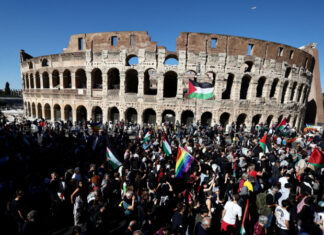 Protesters forcibly enter the Colosseum in Rome